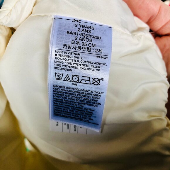 ❄️ [KID 2T] Baby GAP Puffer White Heart Vest COLDCONTROL Sleeveless Jacket Girl - Picture 7 of 7